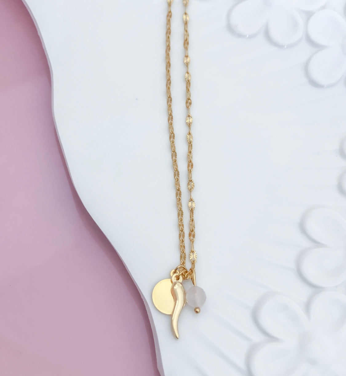 Rose Quartz Lucky Amulet Choker