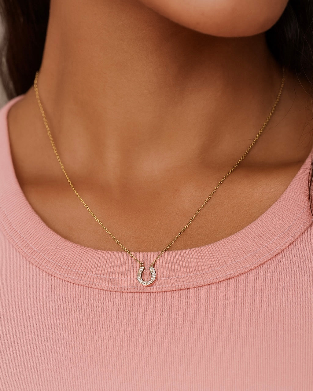 Lucky Radiance Horseshoe Necklace