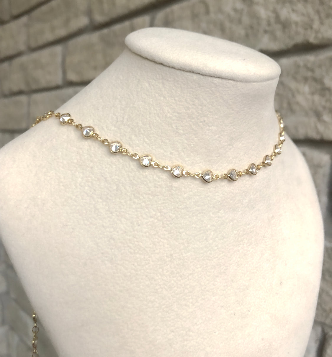 Mini Crystal Heart Chain Choker