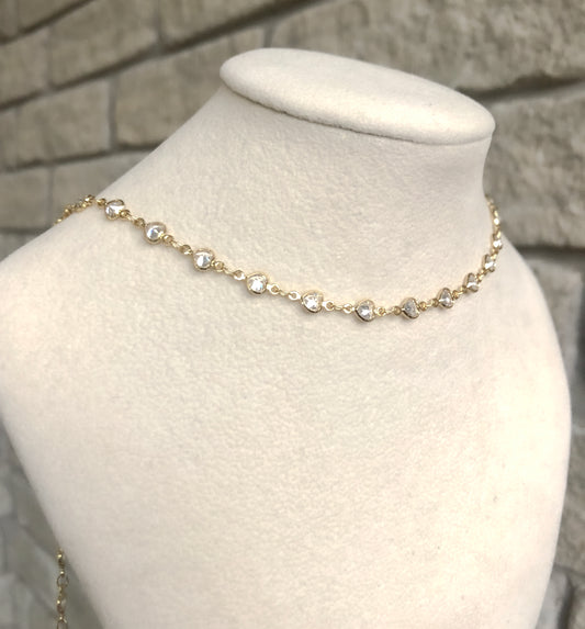 Mini Crystal Heart Chain Choker