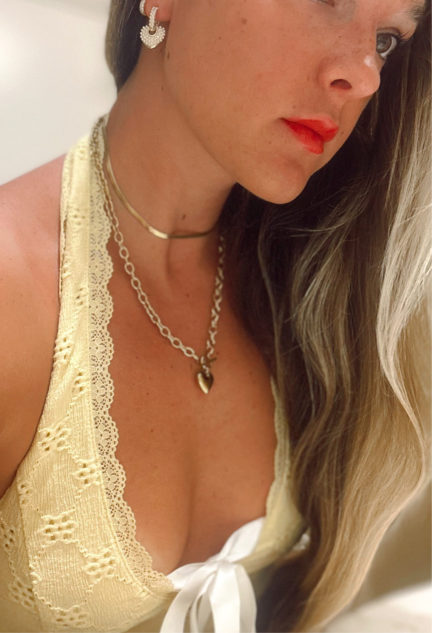 Pretty Pearl Heart Hoops