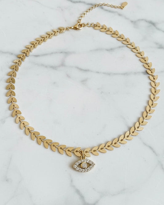 Chevron Zirconia Eye Choker