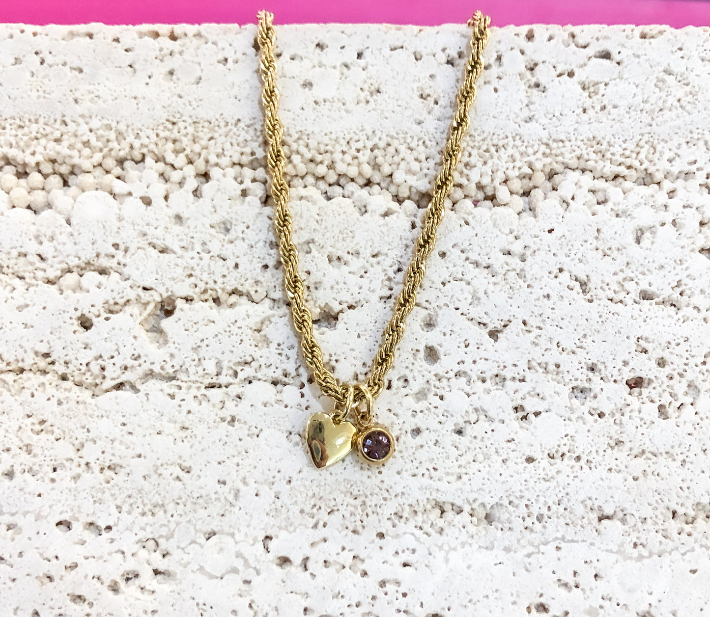 Heart Birthstone Necklace