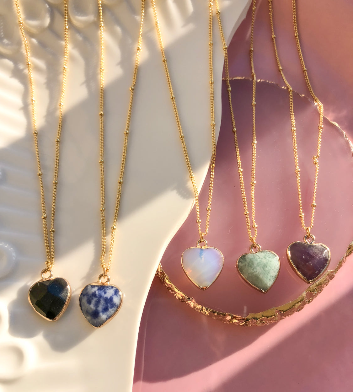 Amazonite Crystal Heart Necklace