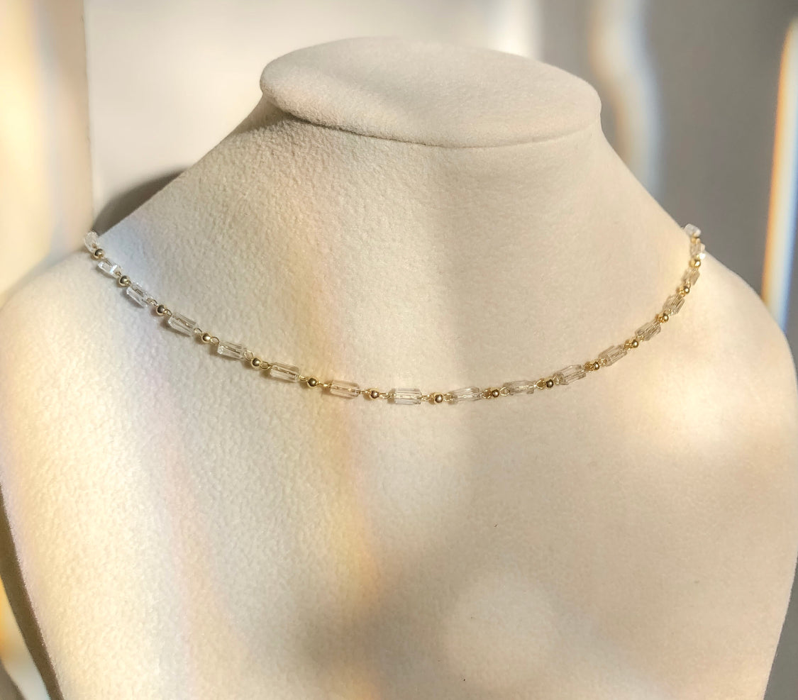 Dainty Clear Quartz Chain Choker