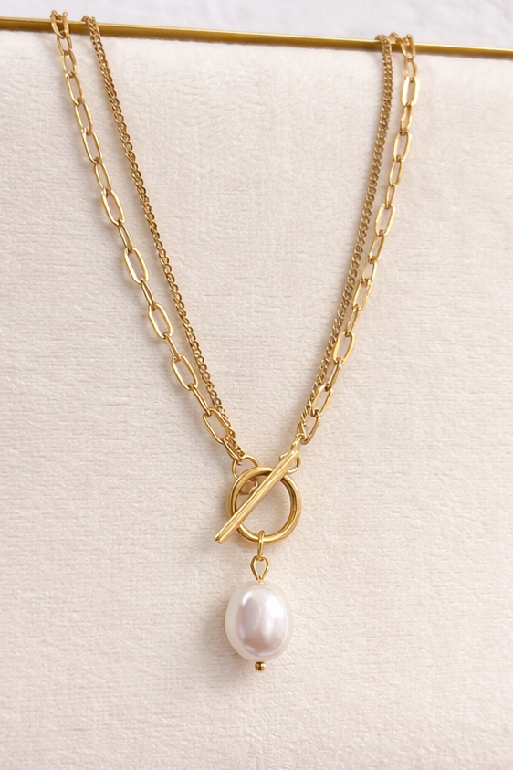 Aura Pearl Drop Necklace