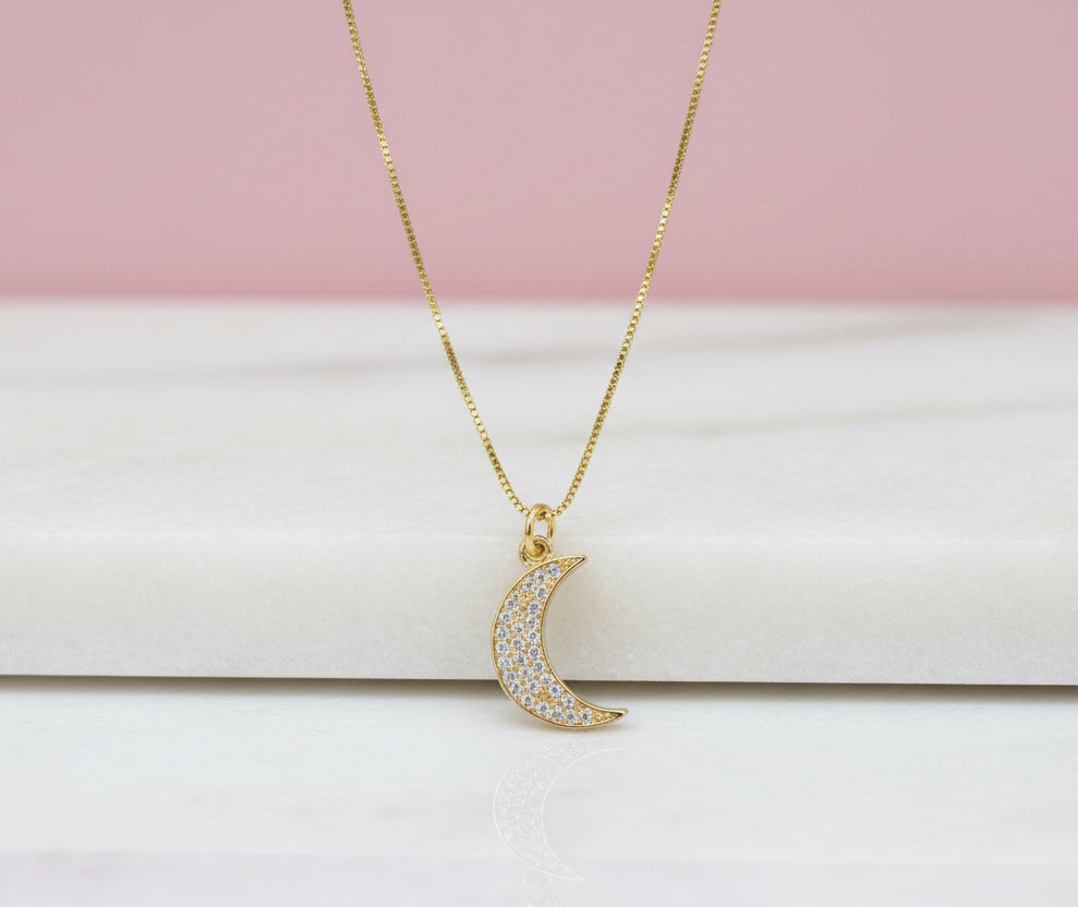 Glowing Crescent Moon Necklace