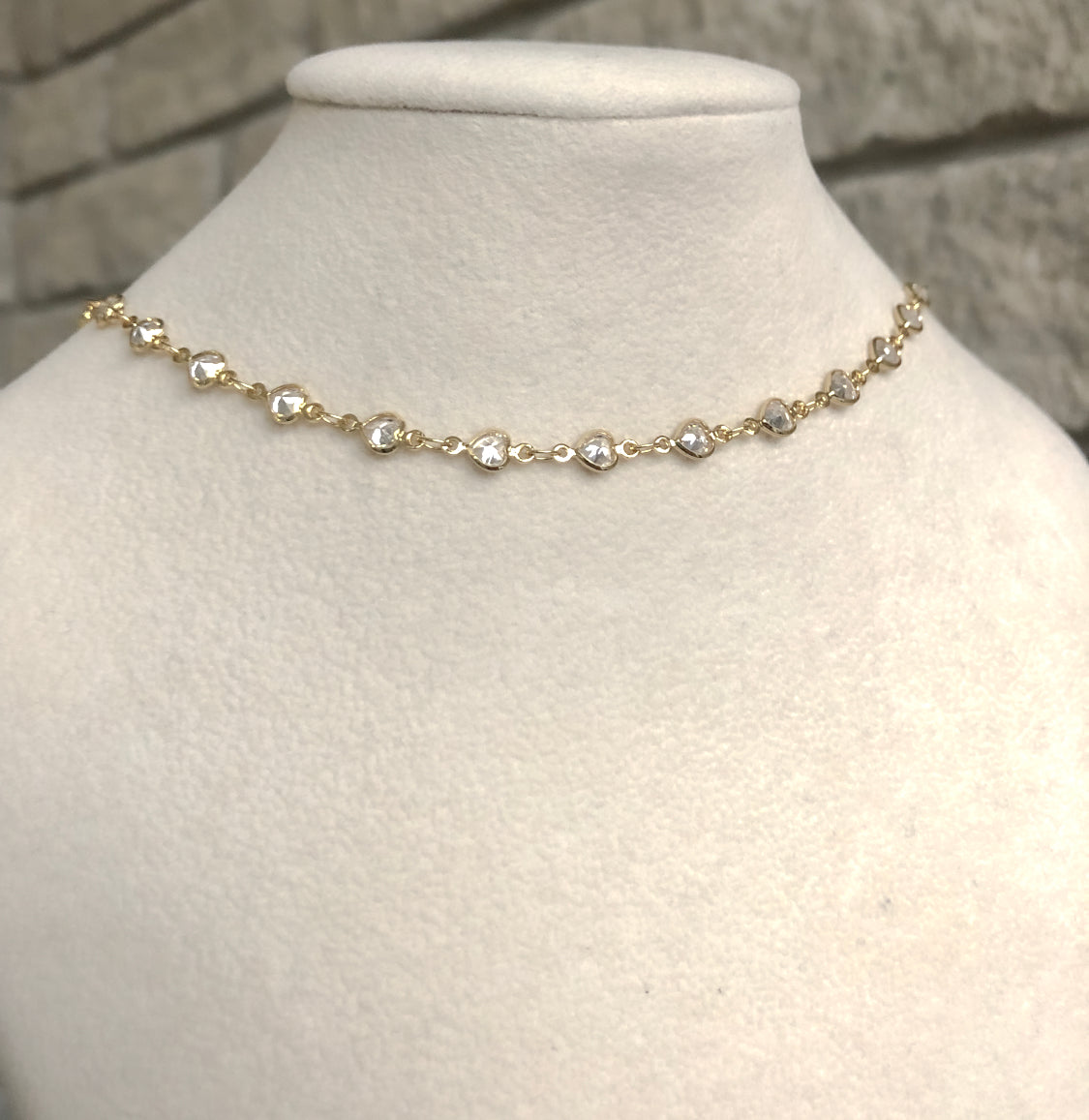 Mini Crystal Heart Chain Choker