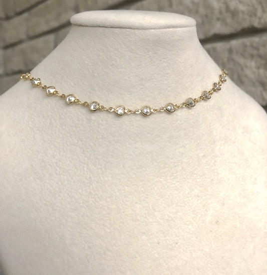 Mini Crystal Heart Chain Choker