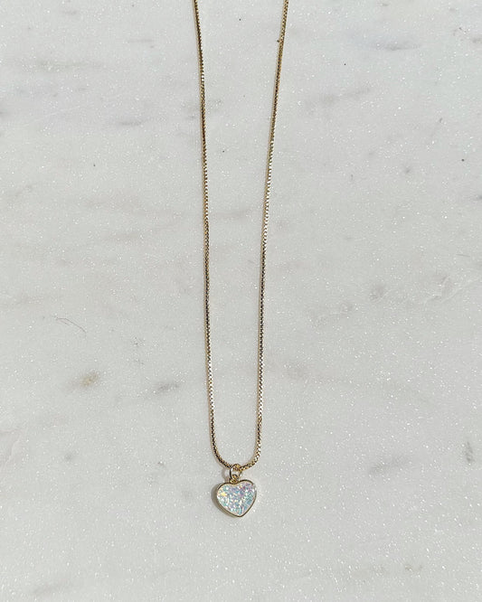 Opalescent Bubble Heart Necklace