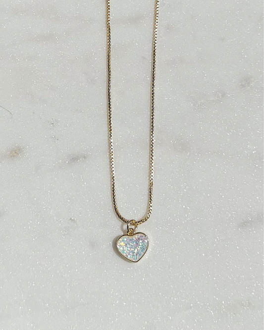 Opalescent Bubble Heart Necklace