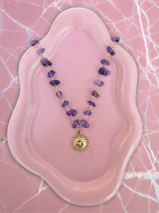 Amethyst Chip Sun Choker