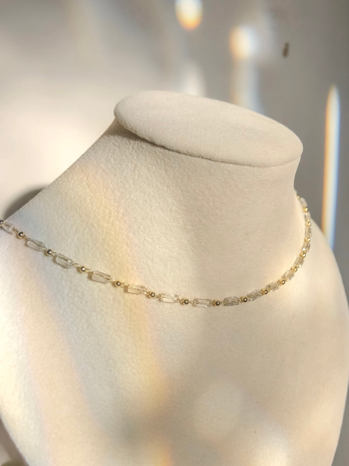 Dainty Clear Quartz Chain Choker
