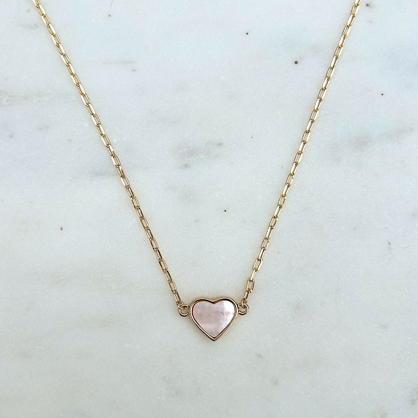 Mother of Pearl Linked Heart Choker/Necklace