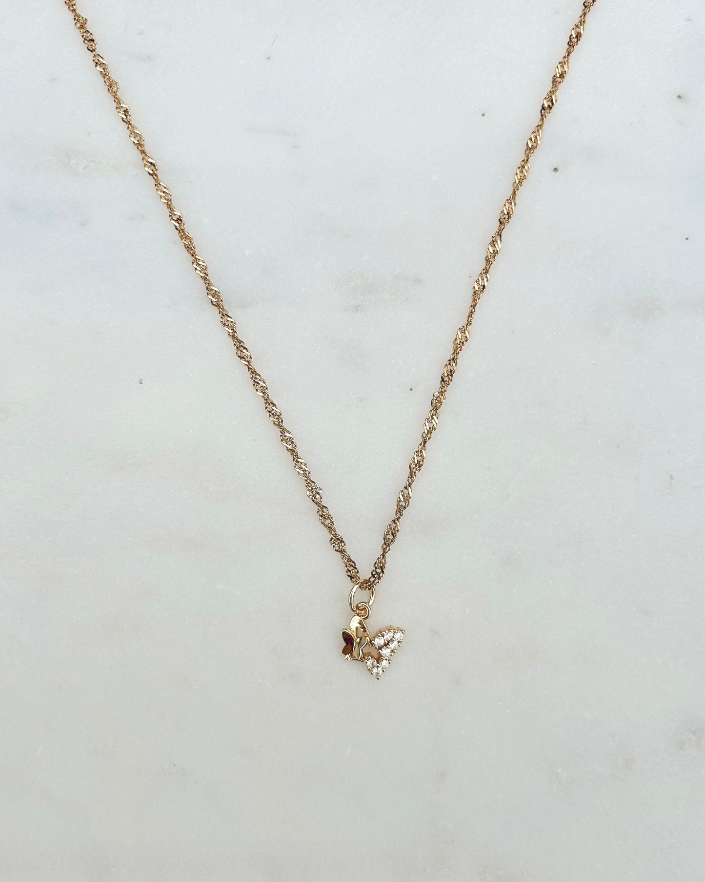 Half Pavé Butterfly Choker