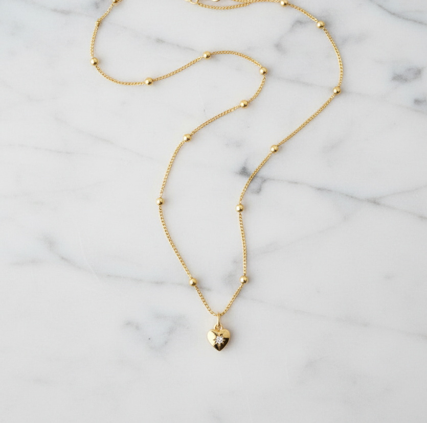 Satellite Celeste Heart Necklace