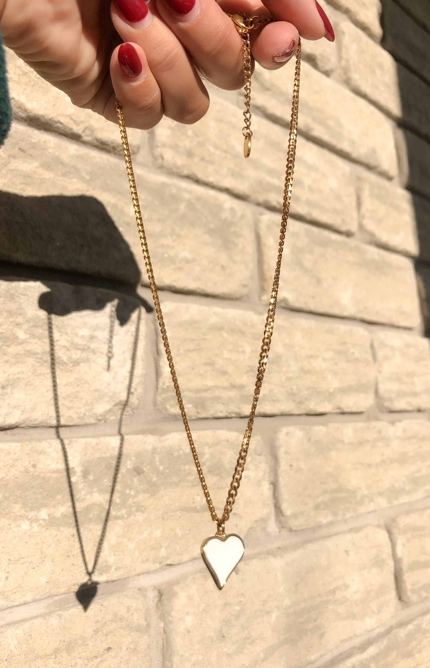 White Abstract Heart /ChokerNecklace