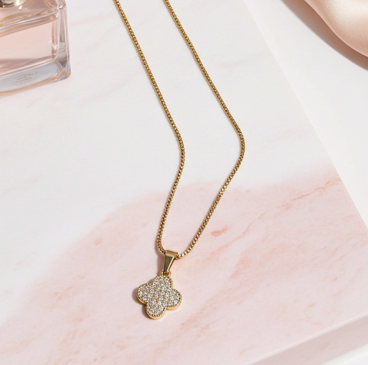 Luxe Zirconia Clover Necklace