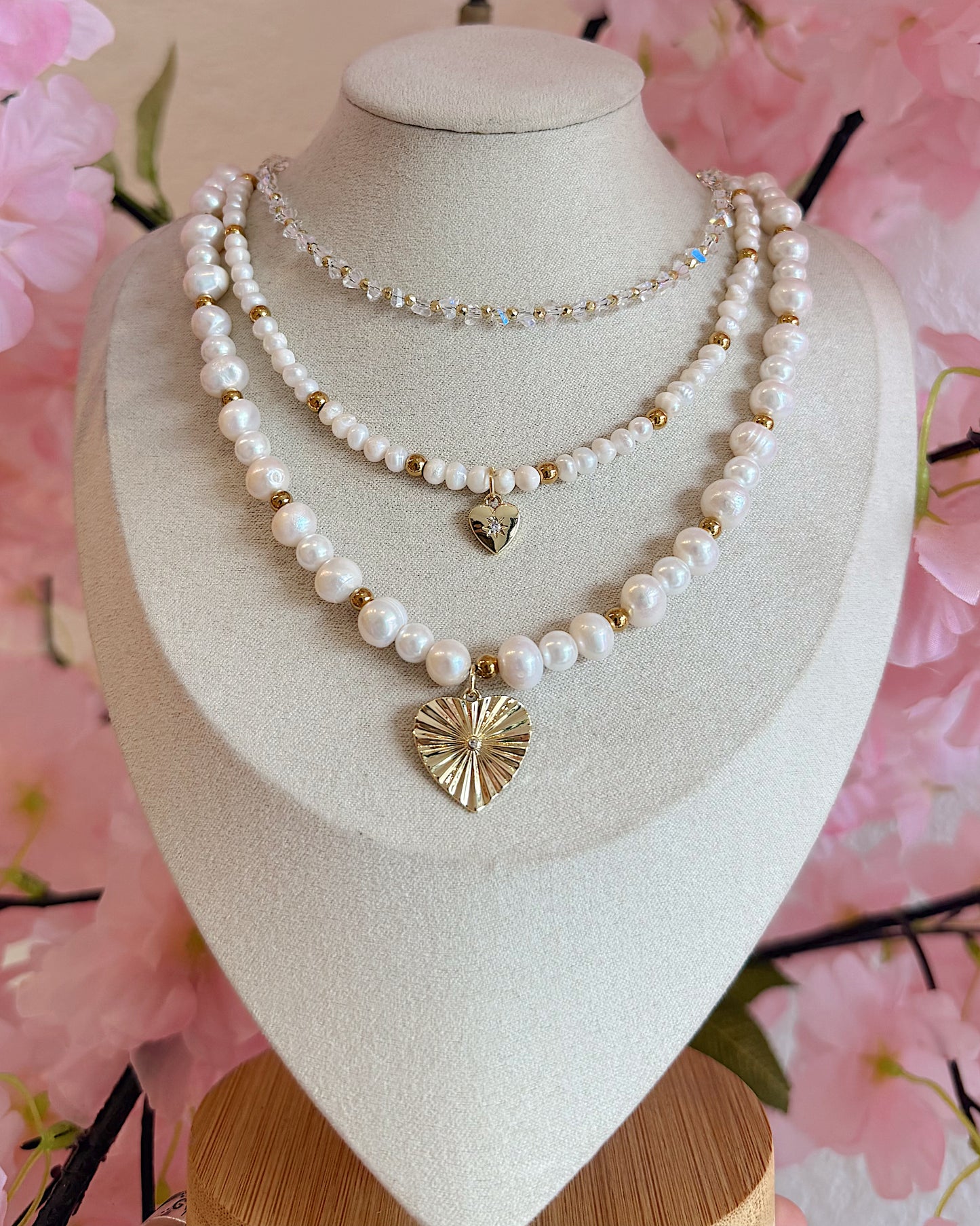 Golden Heart Freshwater Pearl Necklace