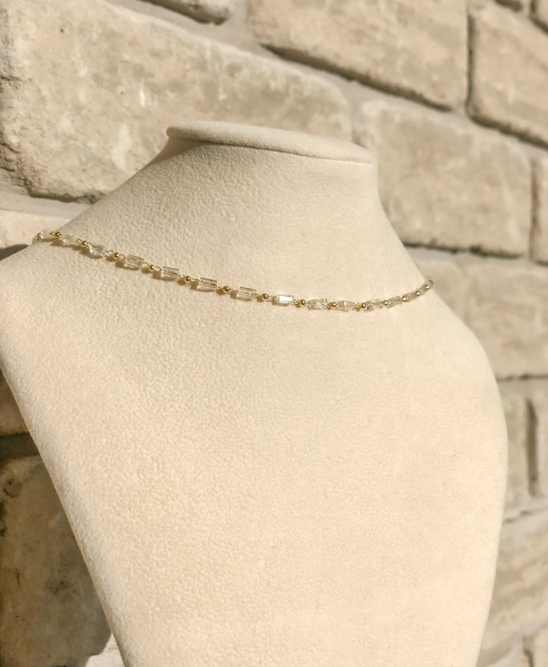 Dainty Clear Quartz Chain Choker