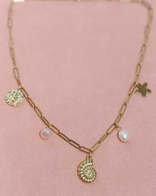 Pearly Beach Charm Necklace