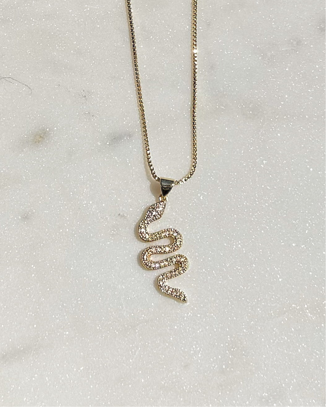 Large Zirconia Snake Necklace