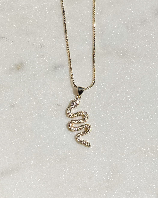Large Zirconia Snake Necklace
