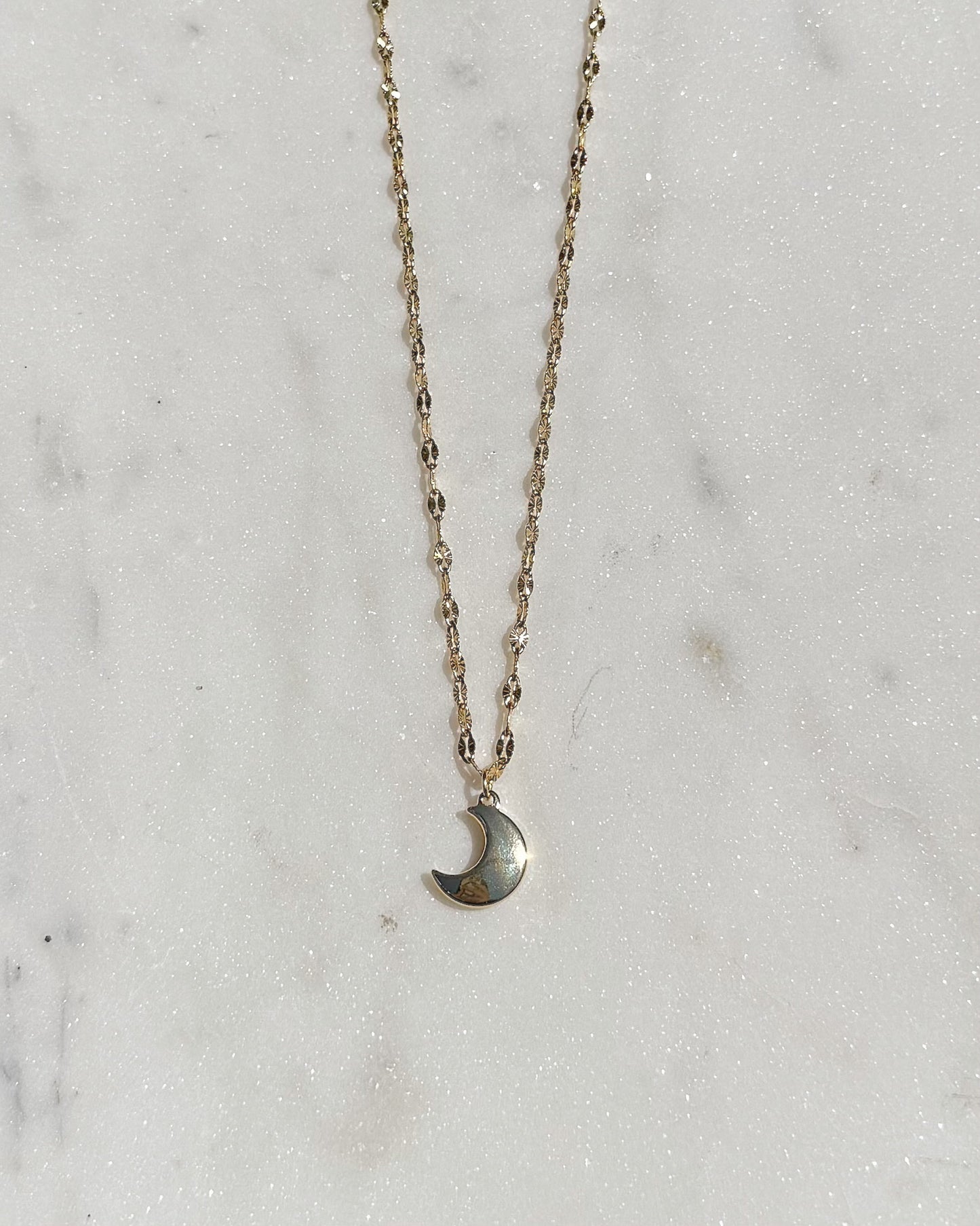 Solid Crescent Moon Necklace