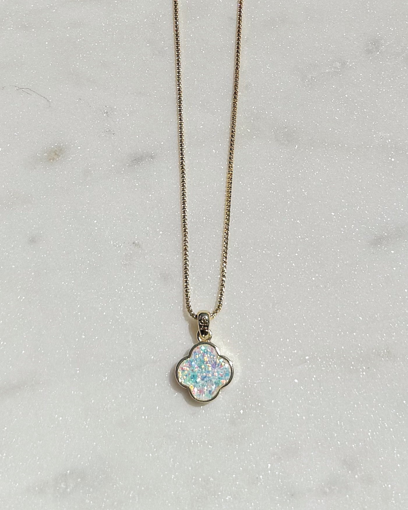 Opalescent Clover Necklace