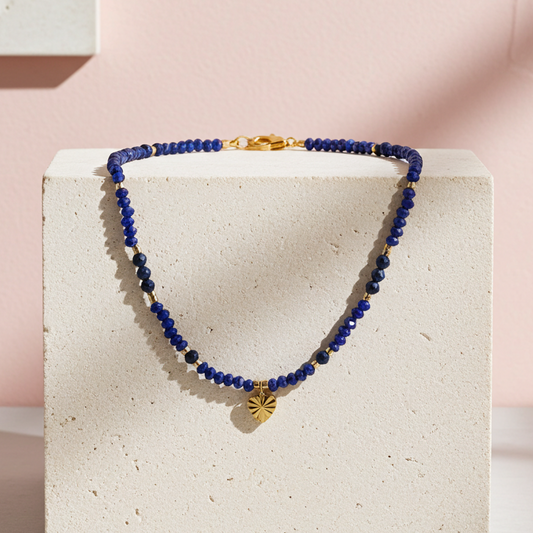 Lapis Lazuli Gemstone Heart Necklace