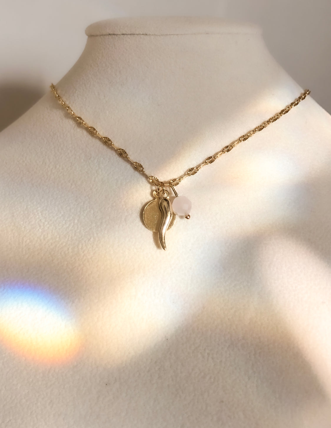Rose Quartz Lucky Amulet Choker
