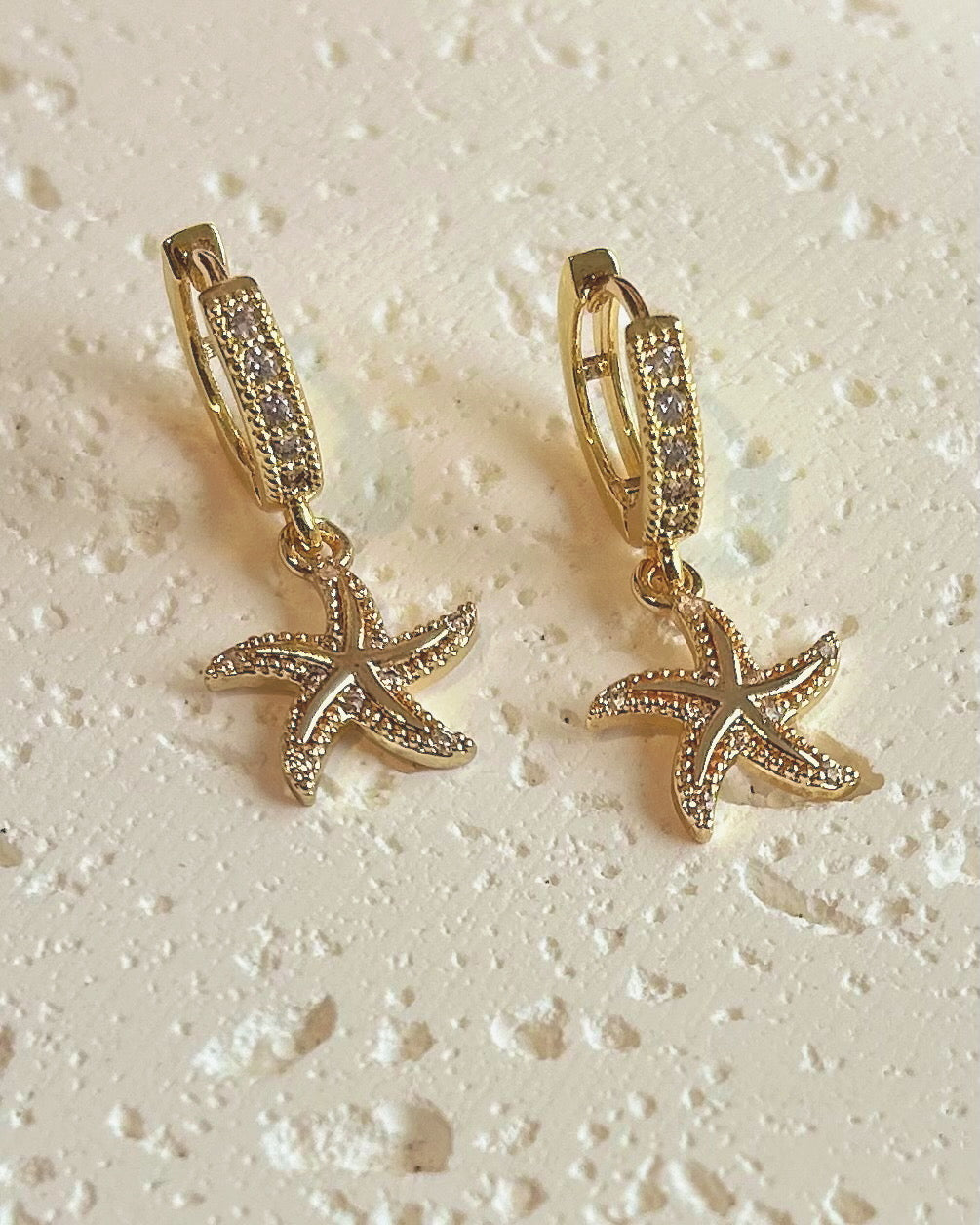 Starfish Charm Zirconia Huggies