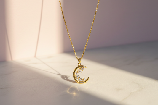 Starlit Crescent Necklace