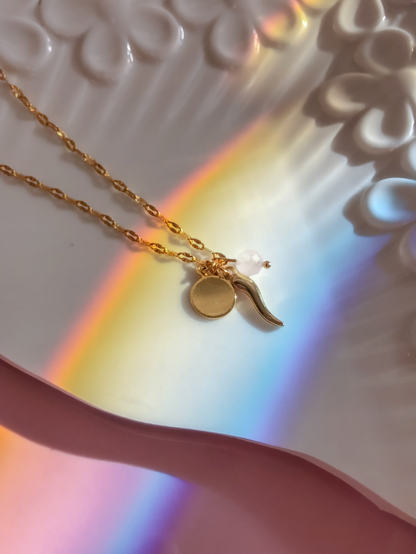 Rose Quartz Lucky Amulet Choker