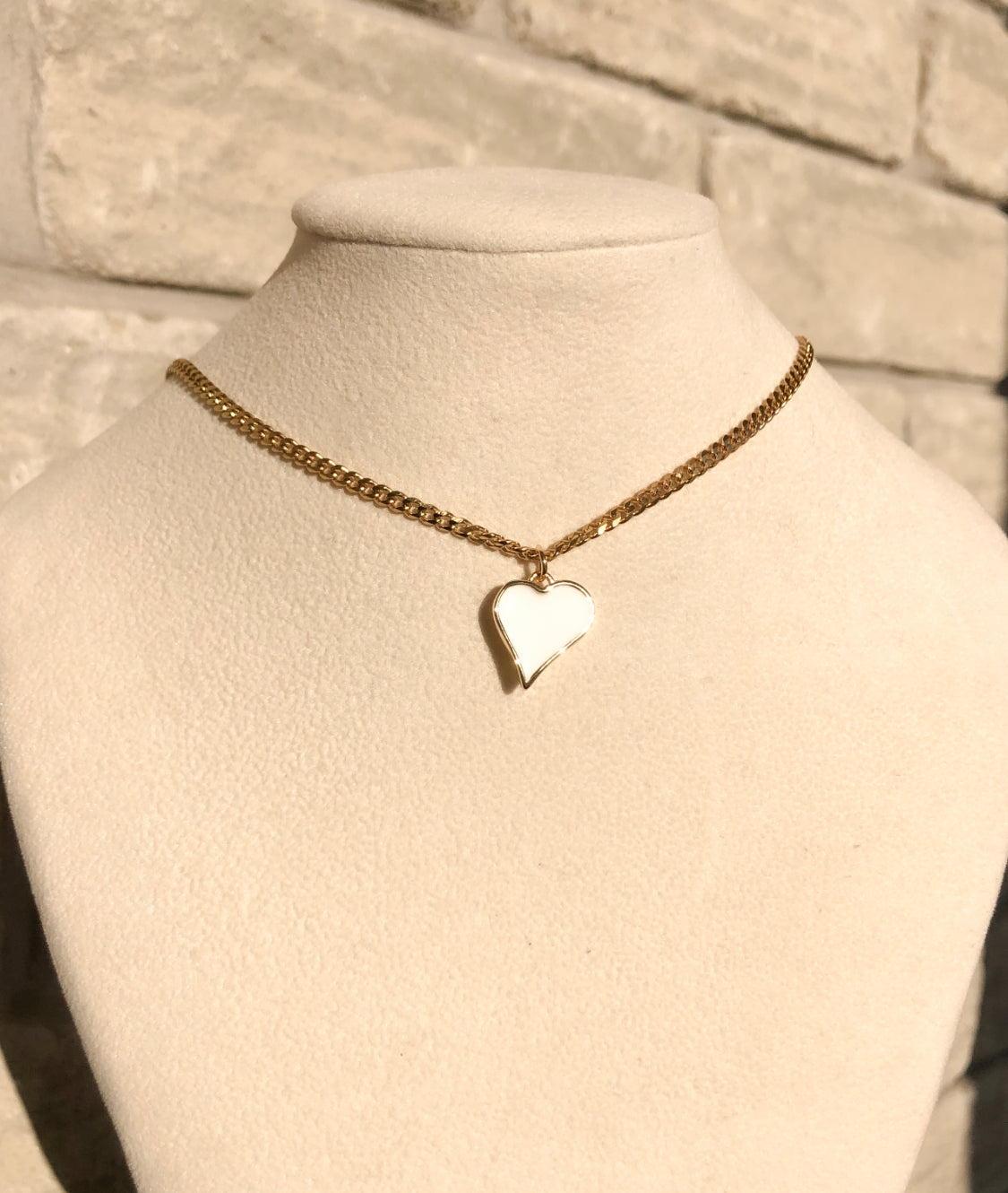 White Abstract Heart /ChokerNecklace