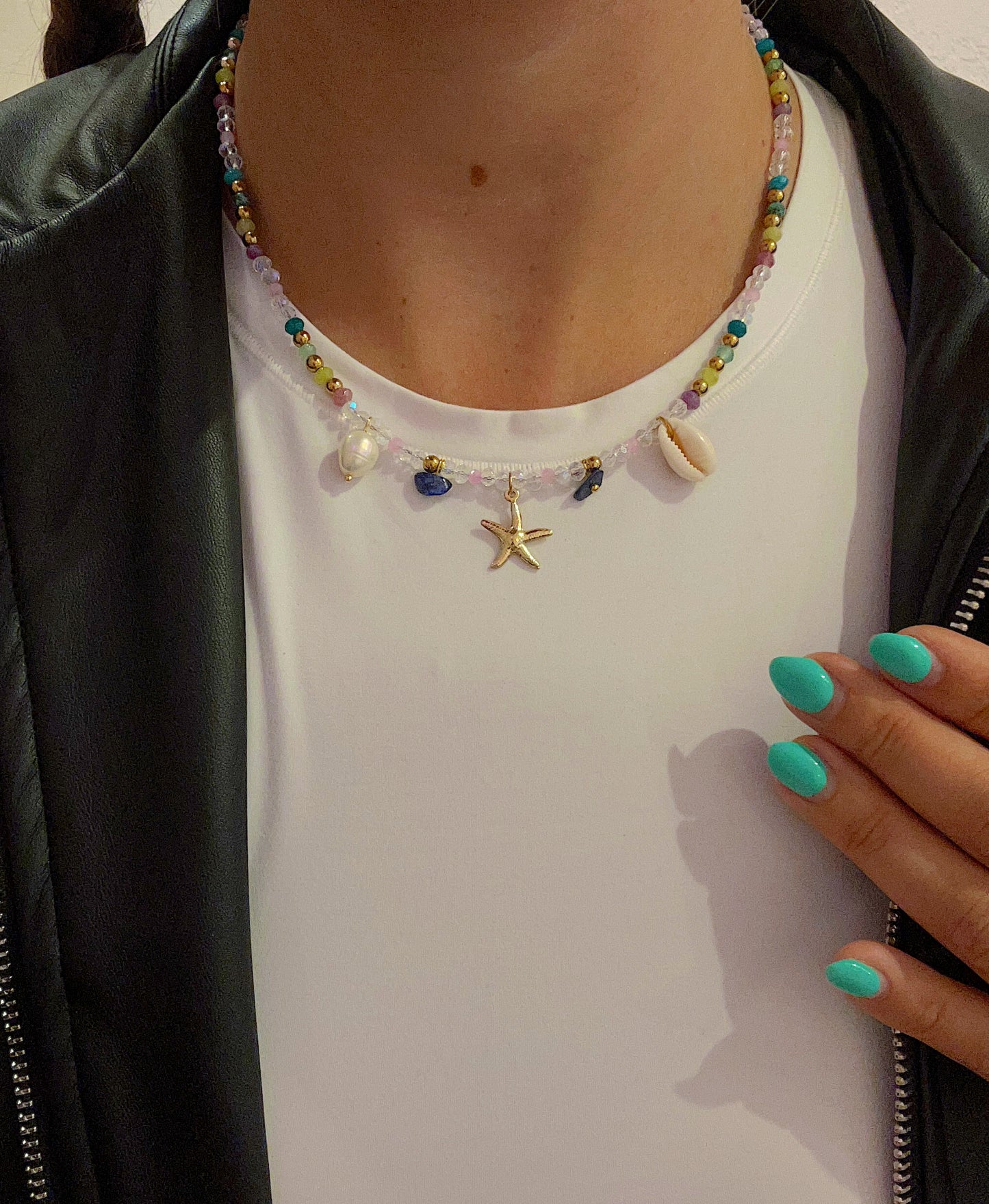 Mixed Gemstone Sun Goddess Necklace