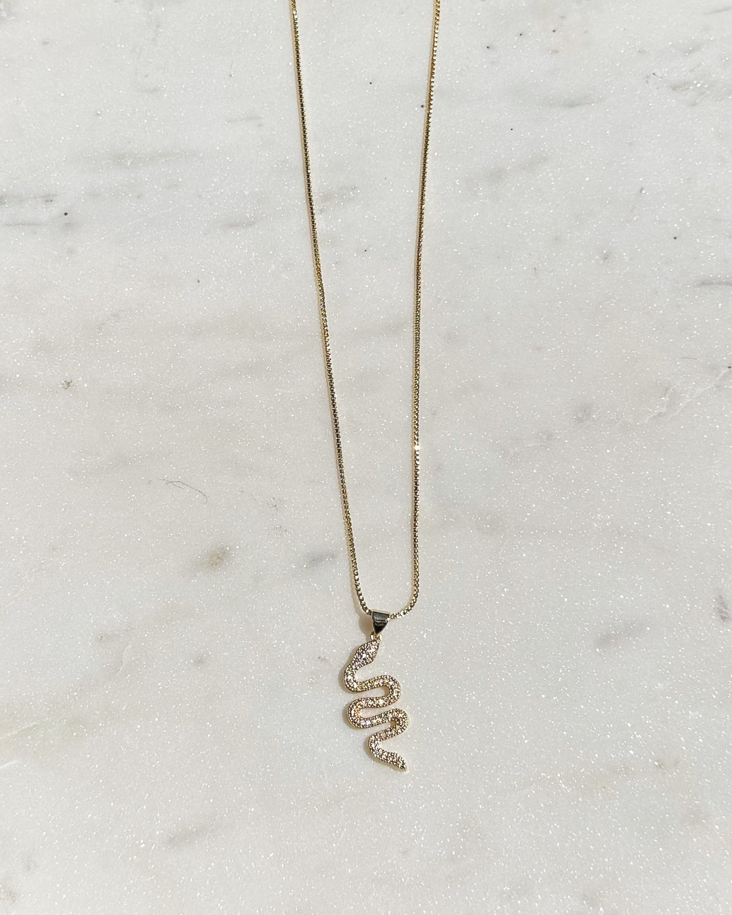 Large Zirconia Snake Necklace
