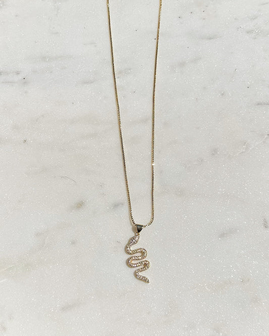 Large Zirconia Snake Necklace