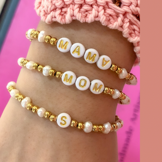 Freshwater Pearl Initial Bracelet