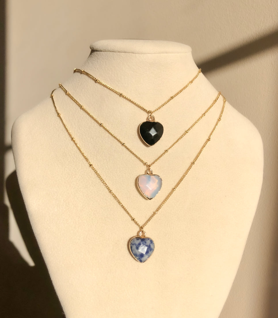 Opalite Crystal Heart Necklace