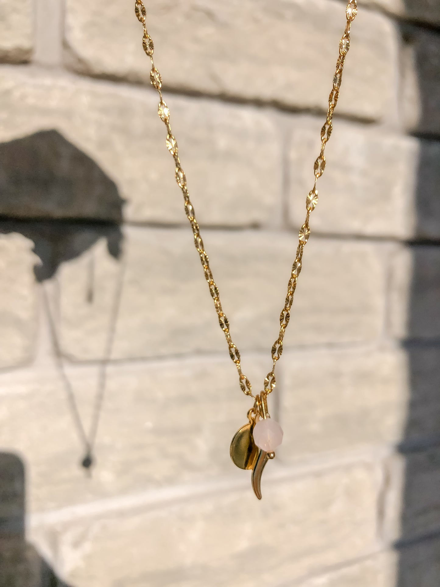 Rose Quartz Lucky Amulet Choker