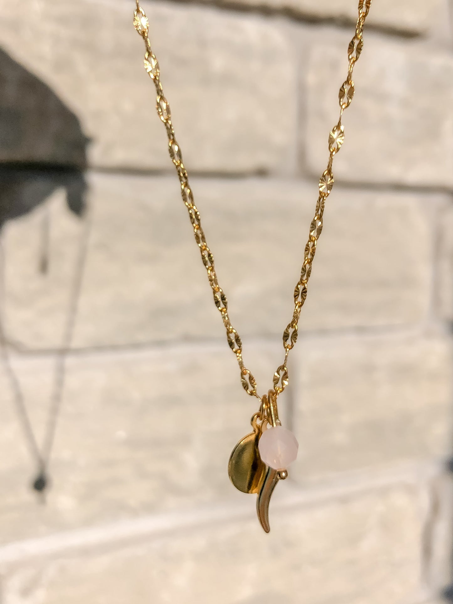 Rose Quartz Lucky Amulet Choker