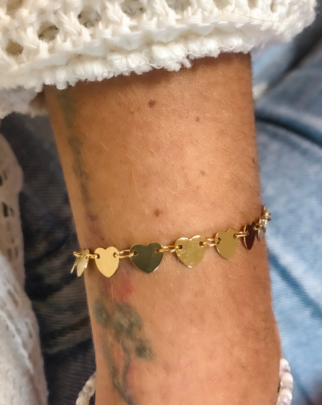 Flat Love Heart Bracelet (single or full stack)