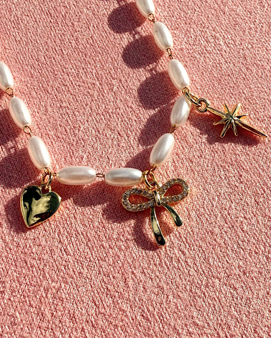 Pretty Bow Charm Necklace
