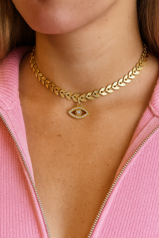 Chevron Zirconia Eye Choker