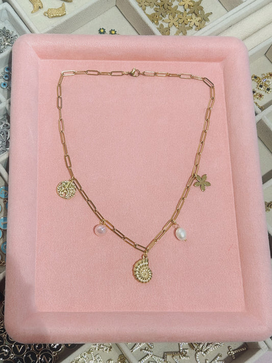 Pearly Beach Charm Necklace