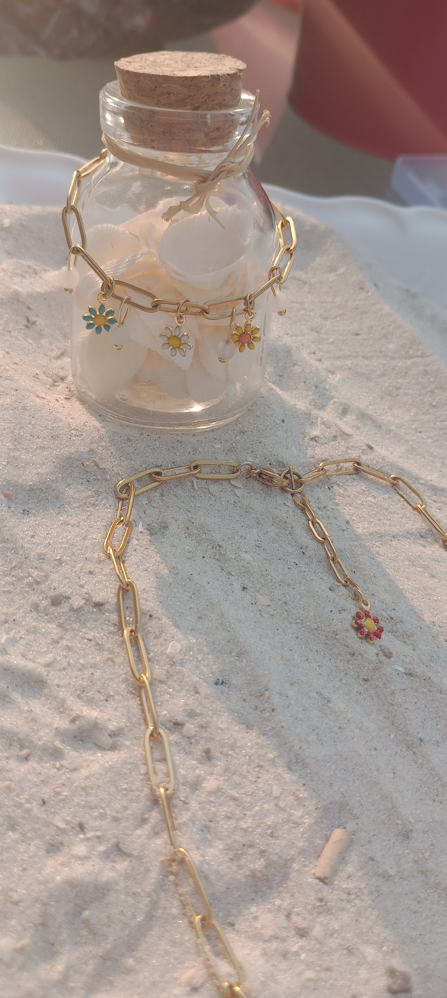 Rose Quartz Daisy Necklace