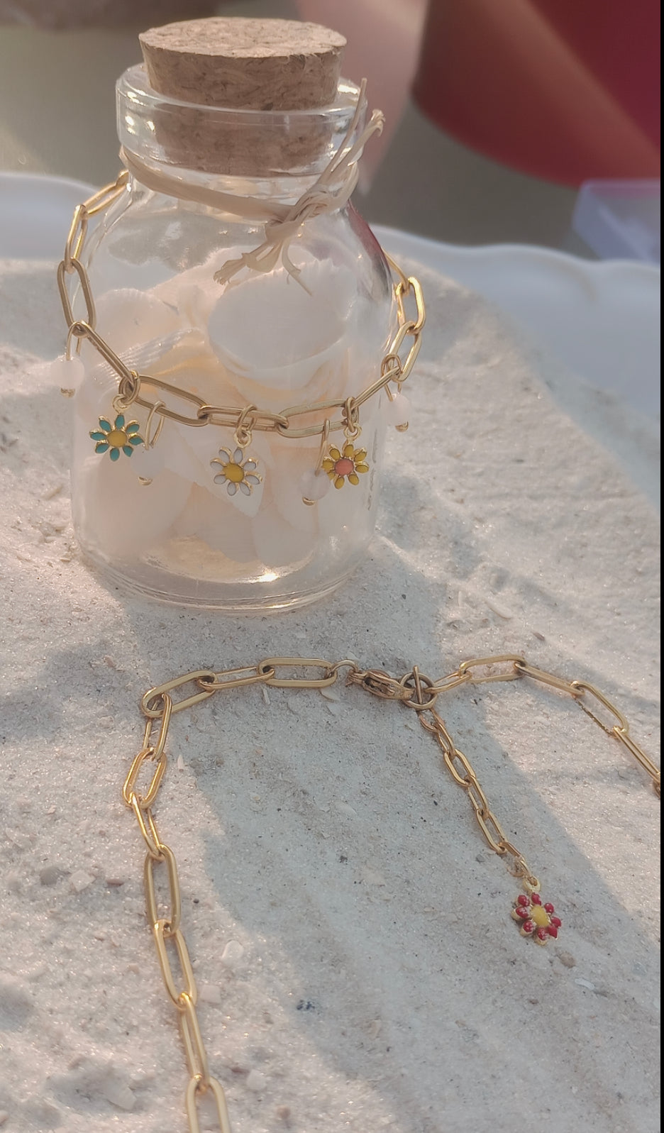 Rose Quartz Daisy Bracelet