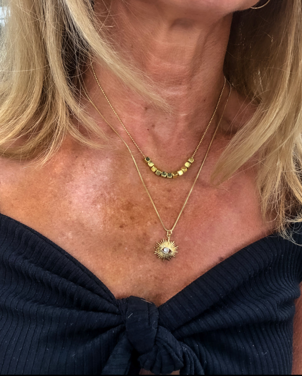 Zirconia Evil Eye Necklace