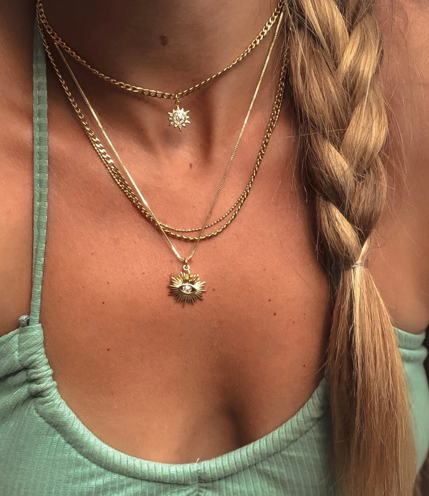 Zirconia Evil Eye Necklace